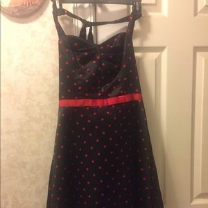 Black and red Polkadotted dress
